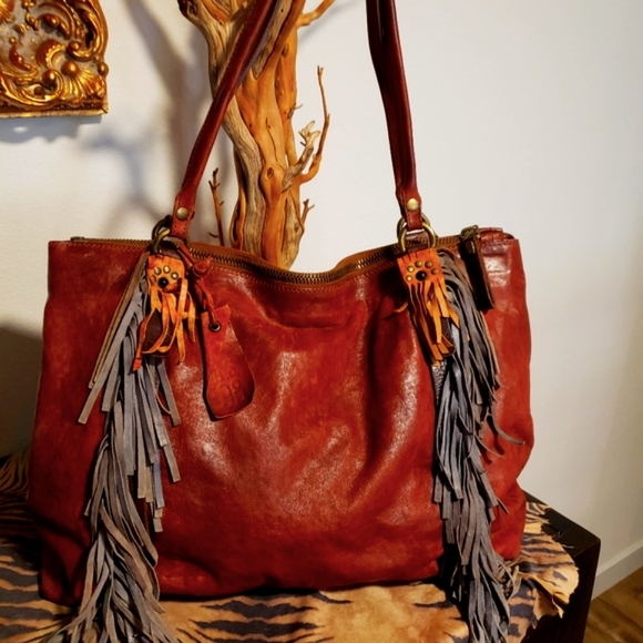 A.S 98 Dist. Rustic Cognac Leather Handbag NEW - Picture 12 of 12